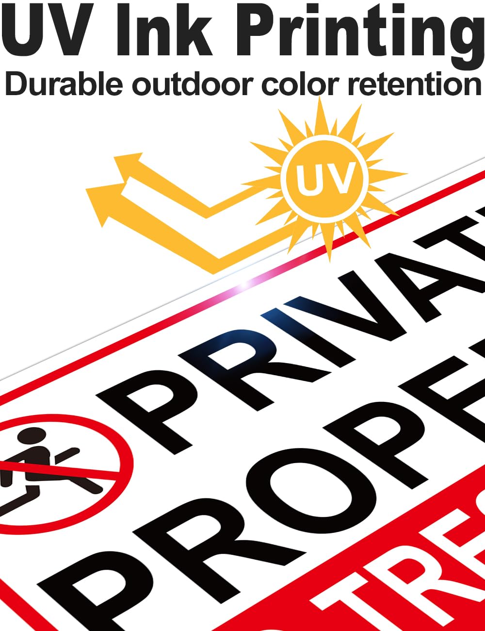 Giftape no trespassing sign 8x12 aluminum ideal for gate entry security.