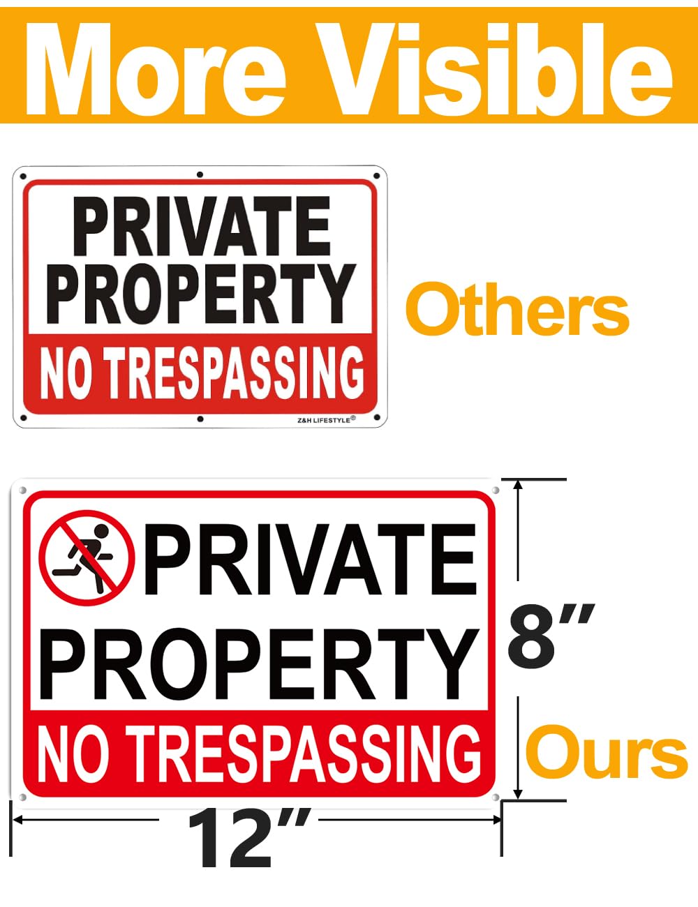 Giftape private property sign 8x12 aluminum designed for wall mounting and perimeter awareness.
