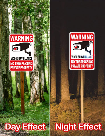 Giftape private property sign with pre-drilled holes for quick mounting.