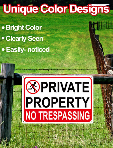 Giftape residential no trespassing sign 8x12 aluminum to mark property lines.