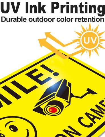 Giftape Smile On Camera Sign durable aluminum for long-lasting outdoor use