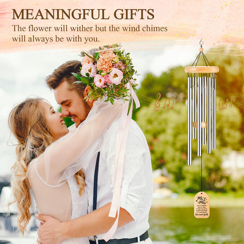 GiftChant pine wood wind chime with durable hanging rope.
