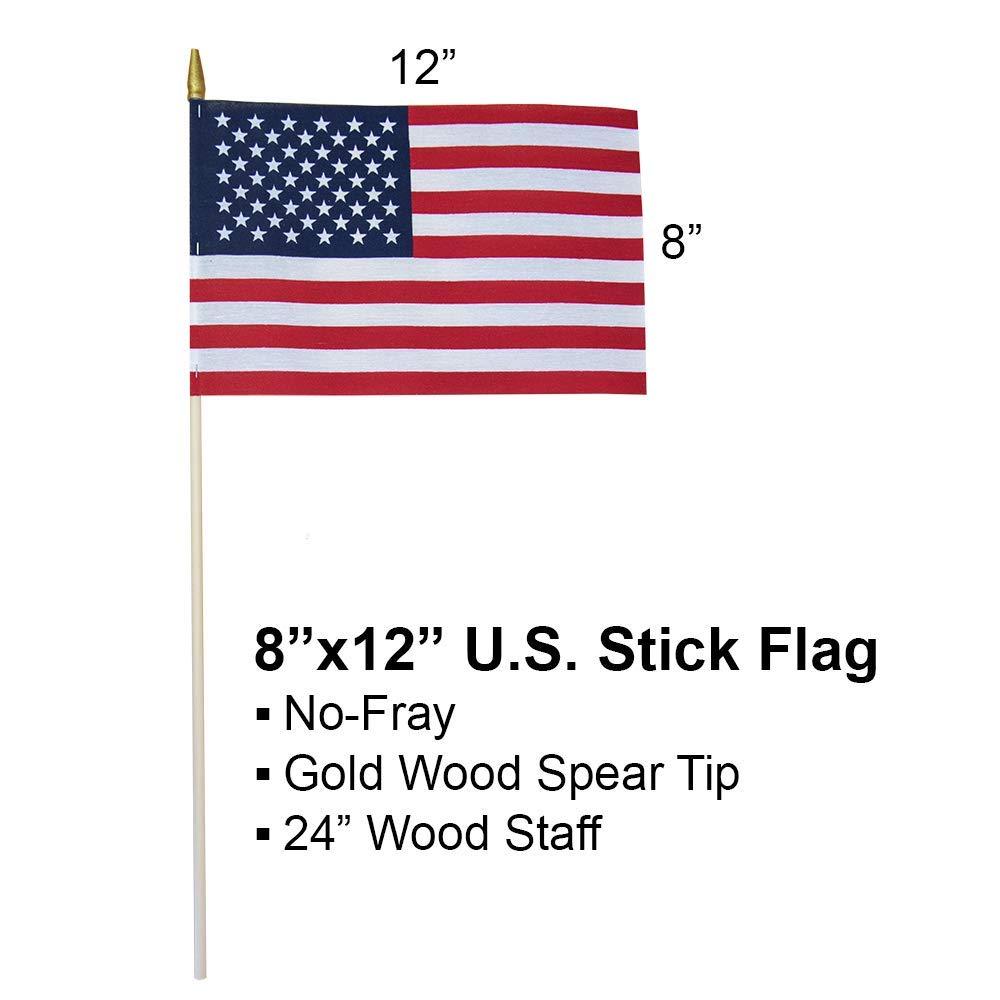 GiftExpress 24 inch pole USA flag ready for outdoor installation.