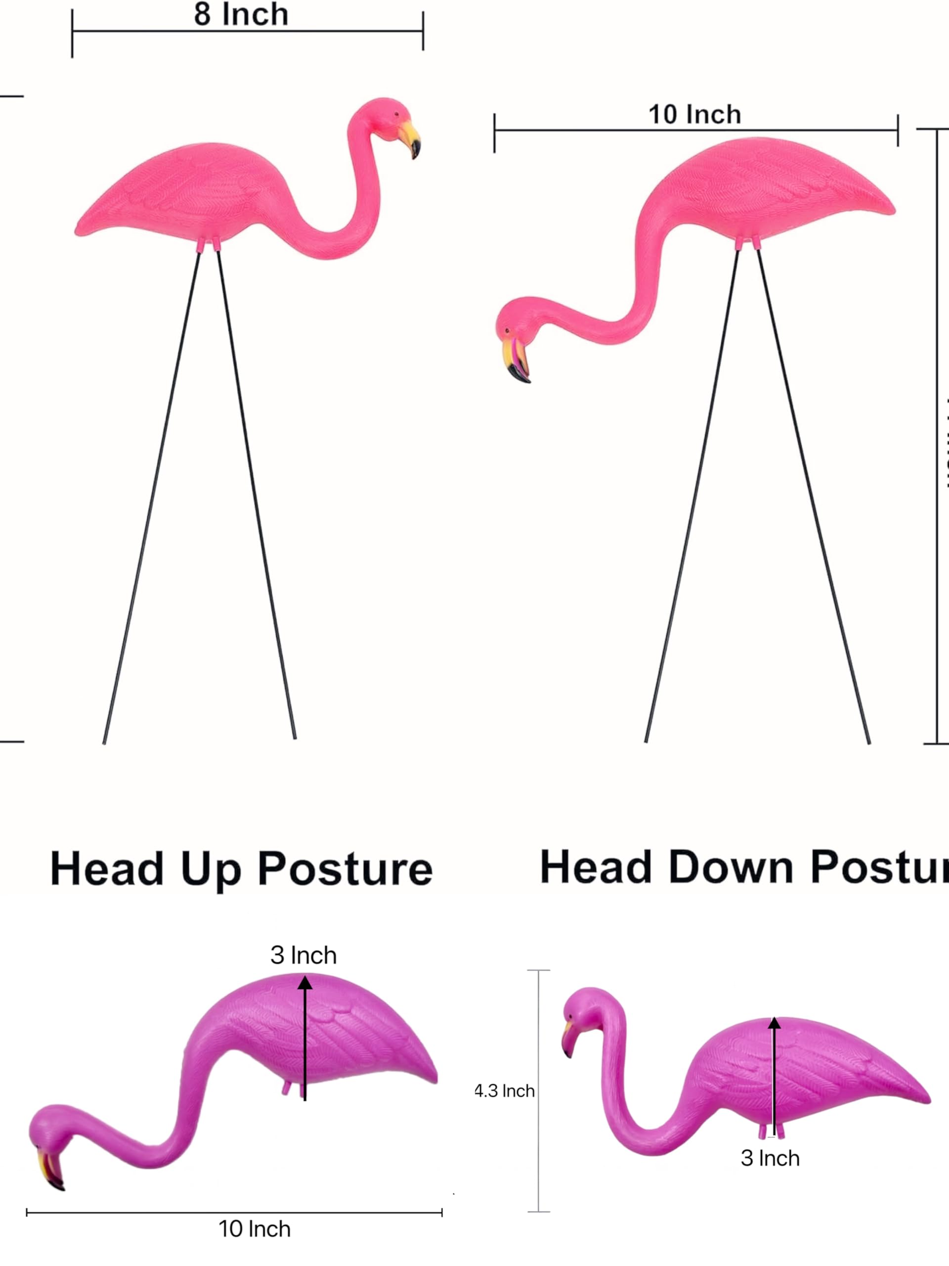 GiftExpress flamingo ornaments with easy-to-assemble, rust-resistant stakes.
