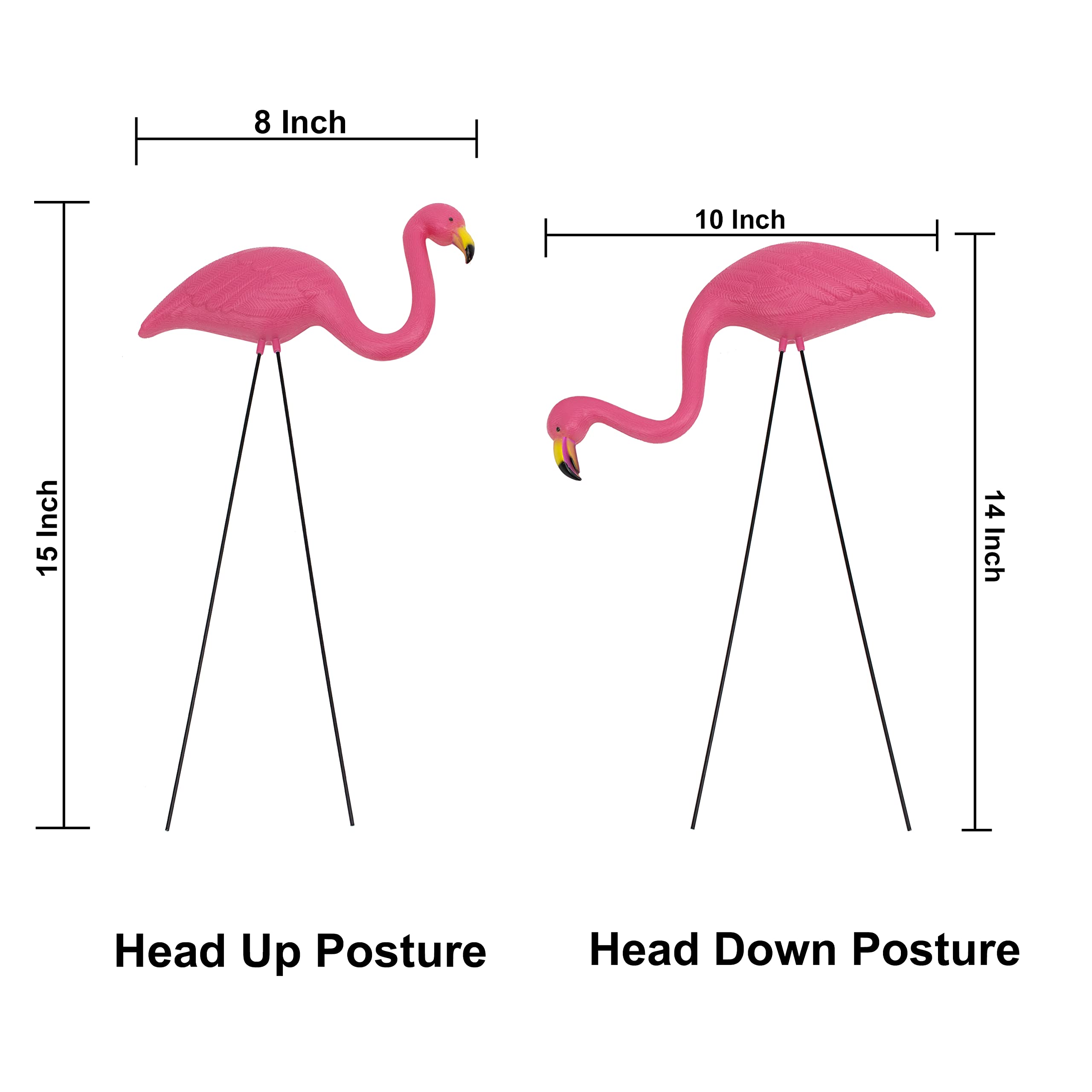 GiftExpress 14-inch flamingos add color to landscaping and lawns.