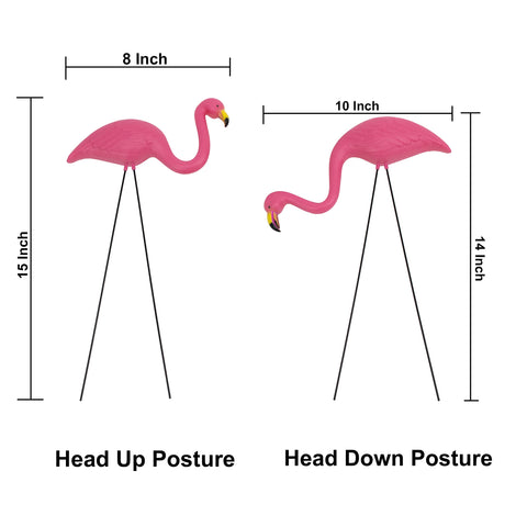 GiftExpress 14-inch flamingos add color to landscaping and lawns.
