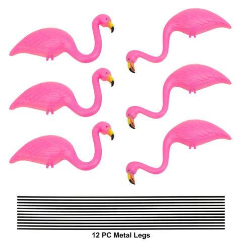 GiftExpress flamingos in garden create tropical-inspired yard decor.