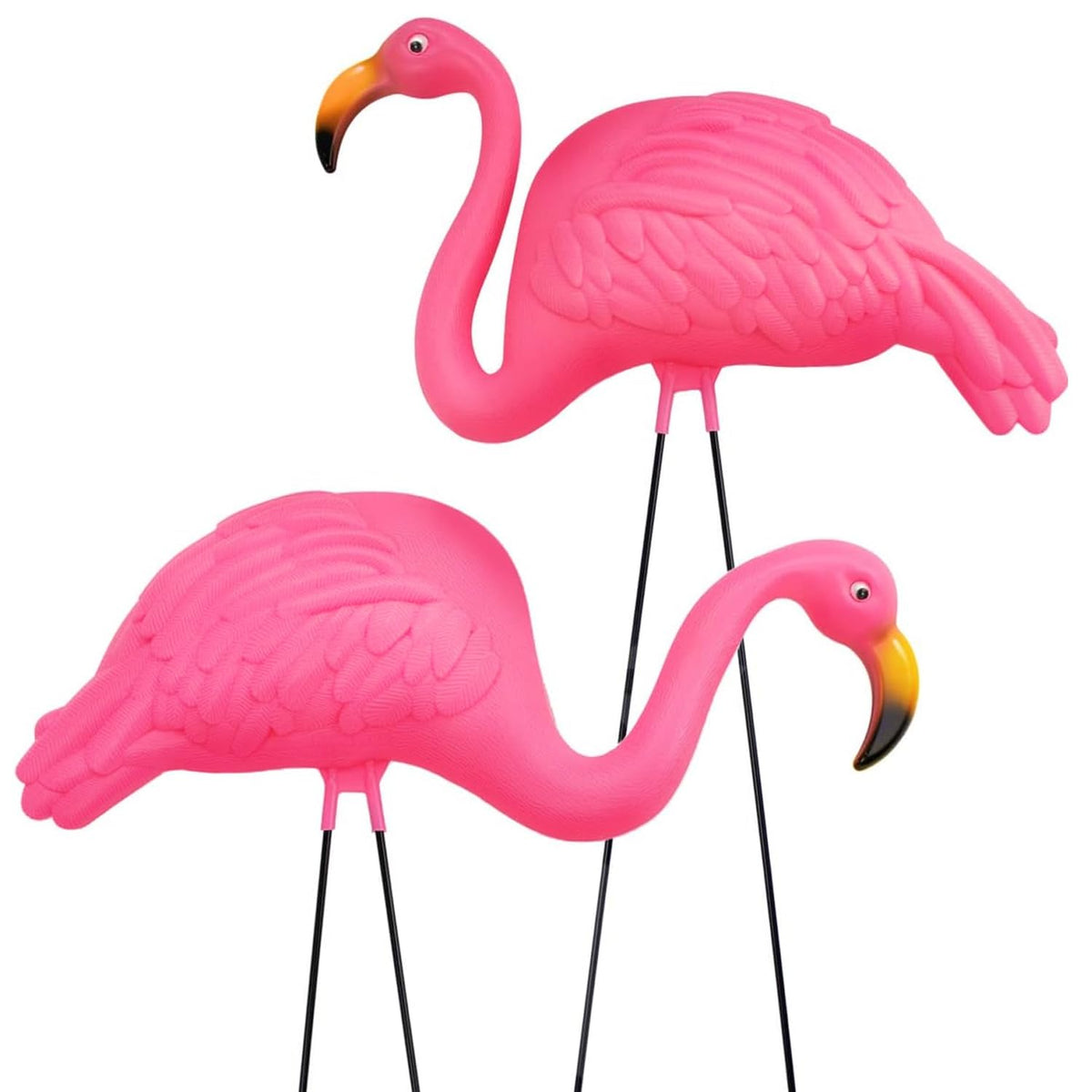GiftExpress pink flamingos yard statue, 24-inch tall, bright decor for outdoor spaces.