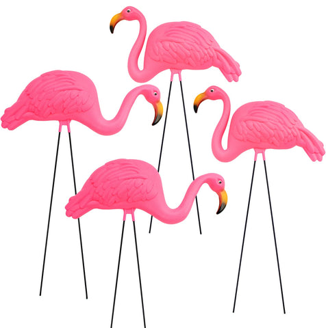 GiftExpress pink flamingos yard ornaments stand 24 inches tall for vibrant outdoor decor.