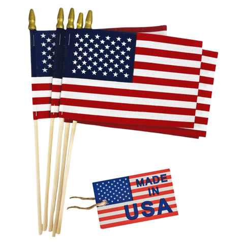 GiftExpress small American flags 4x6 in a 12-pack for patriotic display.