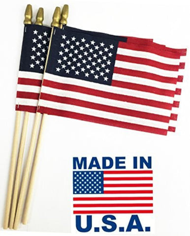 GiftExpress spearhead 8x12 flag close-up showing durable cotton and patriotic design.