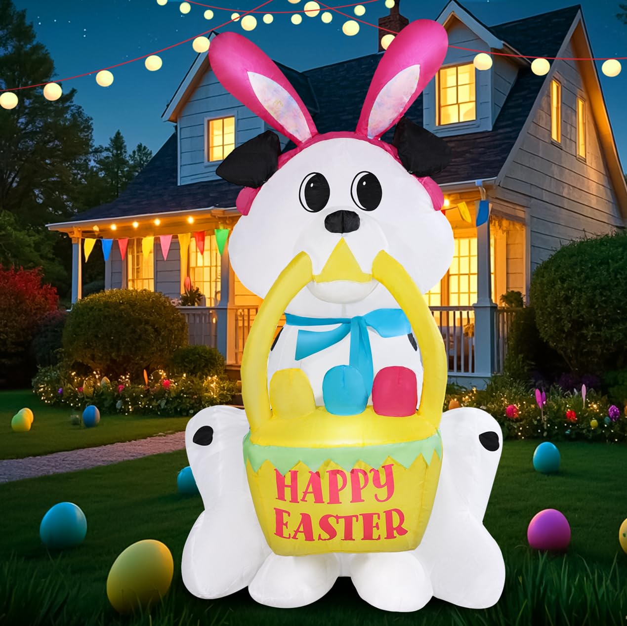 GIFTFIND Easter inflatable dog side view with watercolor like ears