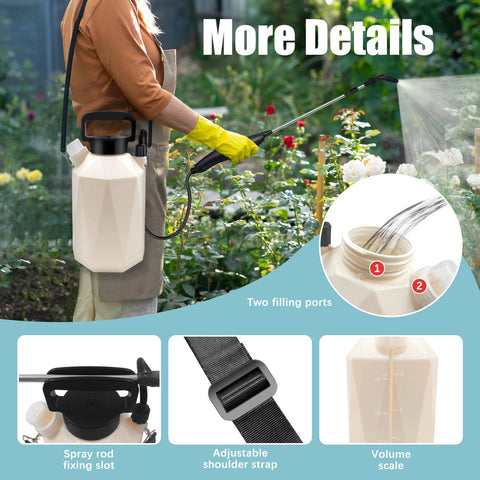 Giftsfaloy adjustable shoulder strap supports comfortable extended spraying sessions.