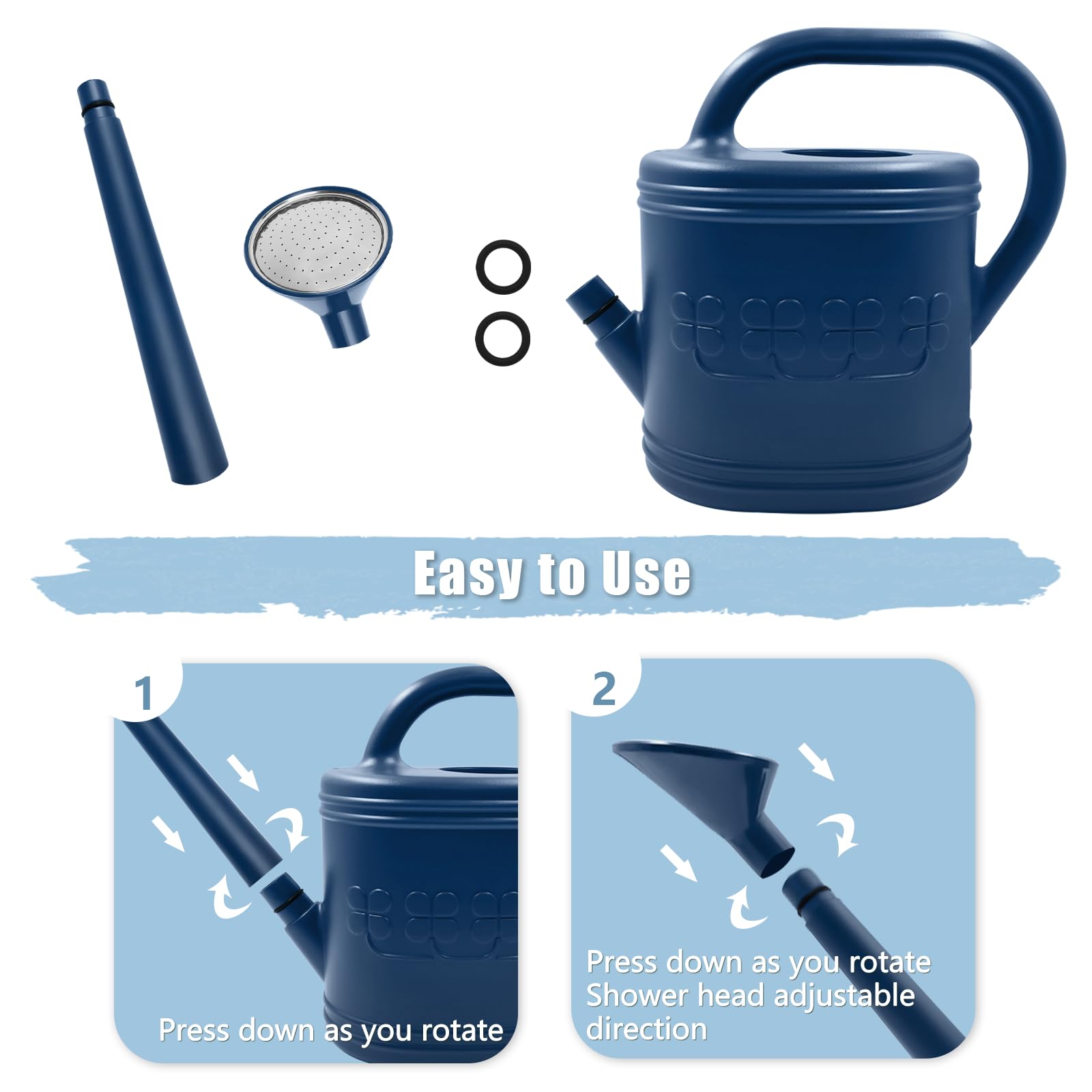 Giftsfaloy ergonomic handle ensures comfortable grip during extended watering sessions.