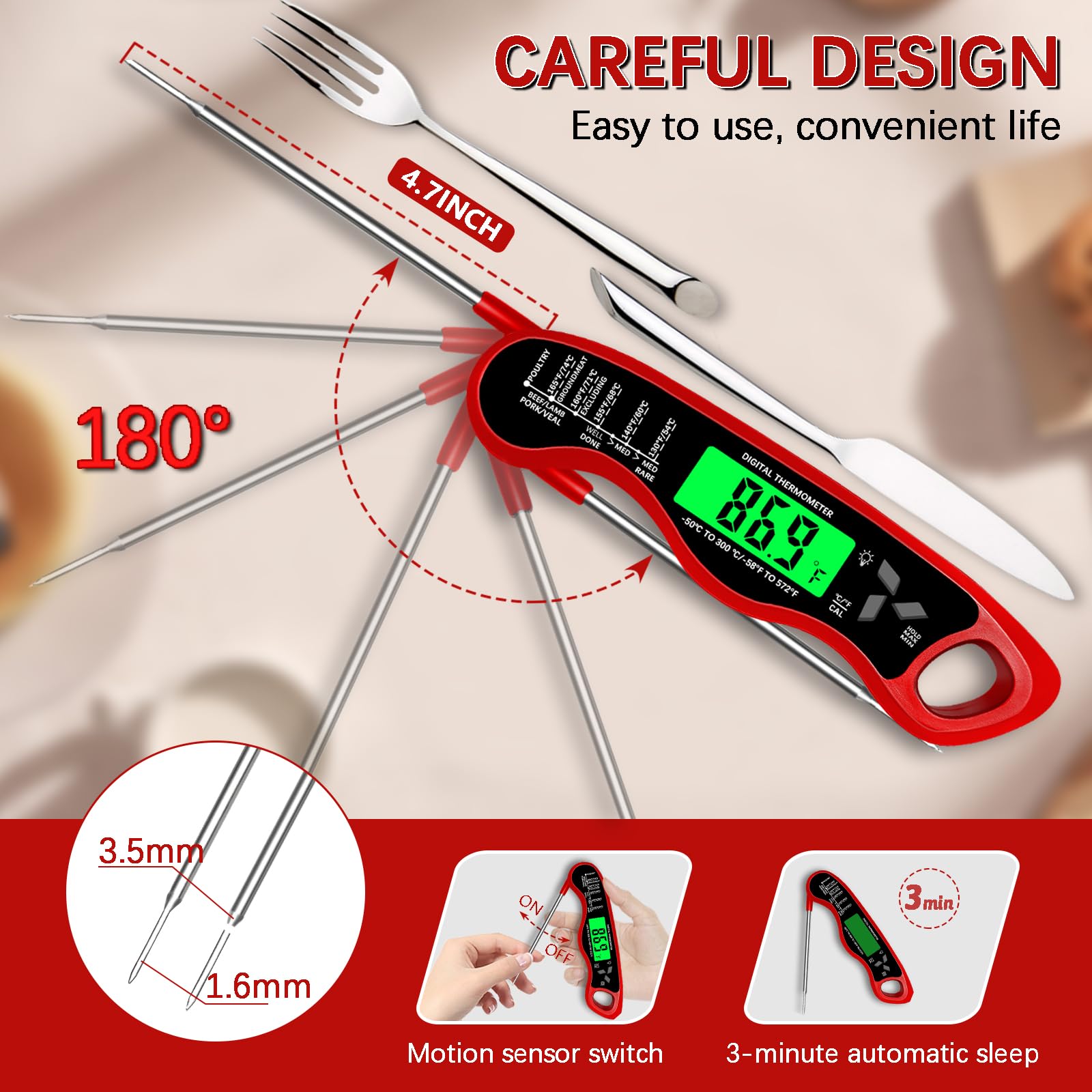 Giftsfaloy meat thermometer calibration feature ensures consistent temps.