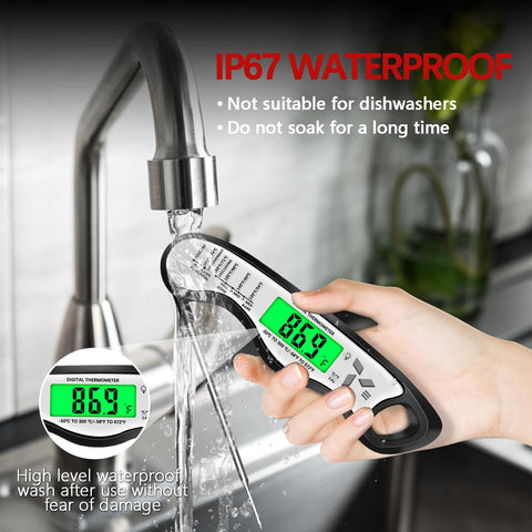 Giftsfaloy thermometer with magnet and hanging hole for storage.