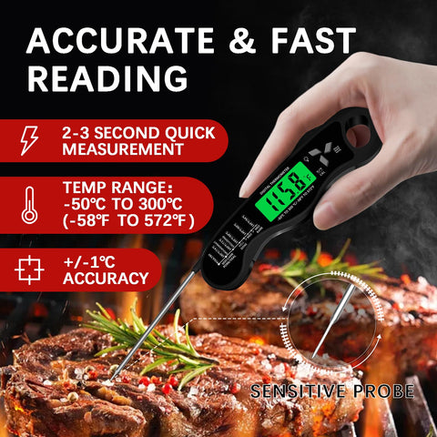 Giftsfaloy thermometer 2 mm probe for quick accurate readings