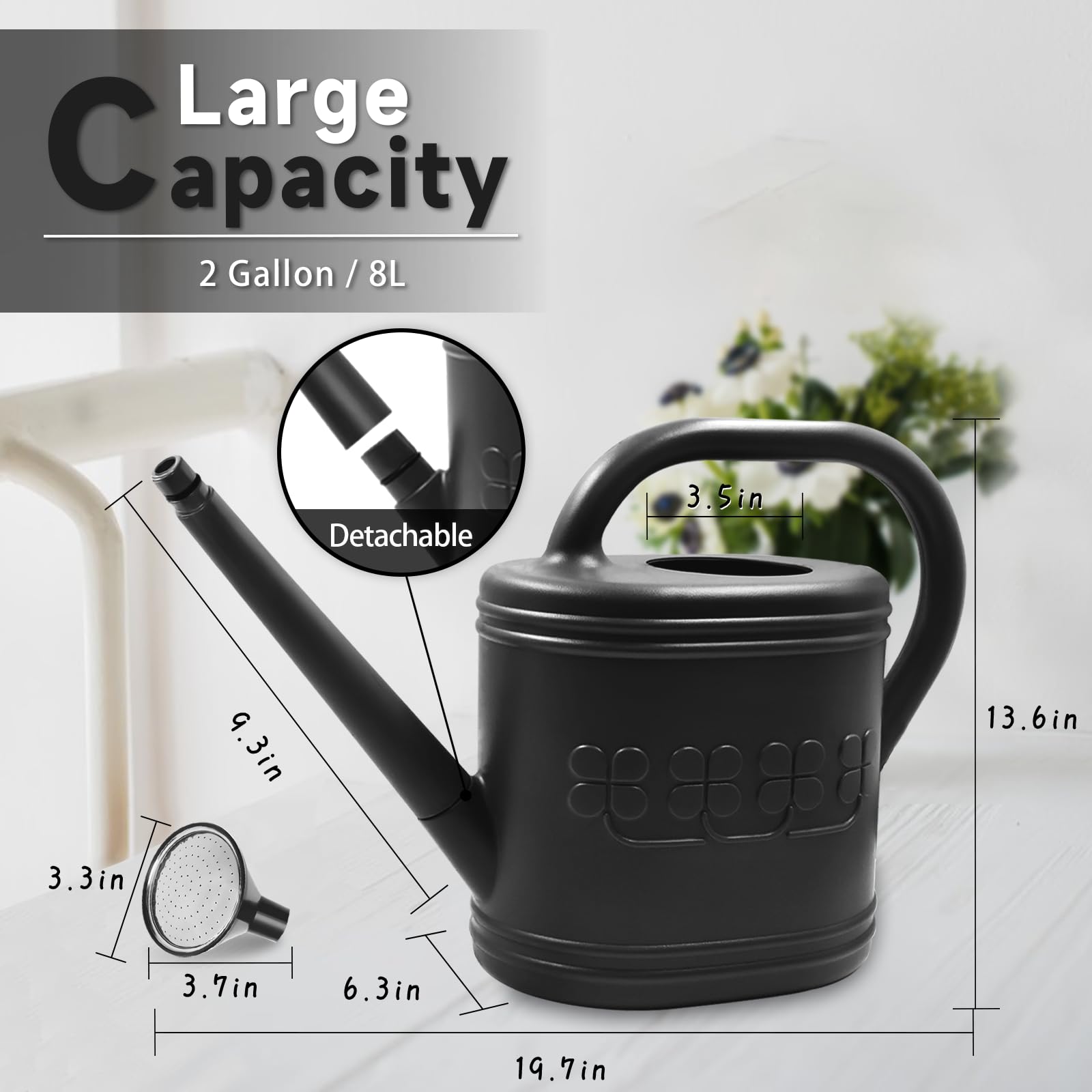 Giftsfaloy outdoor watering can with stainless steel sprinkler head for even coverage