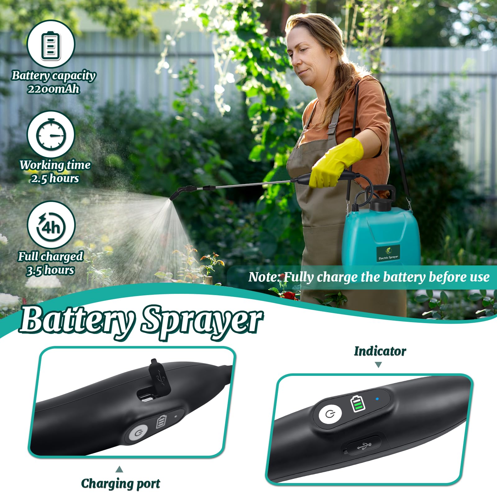 Giftsfaloy sprayer adjustable shoulder strap supports comfortable extended use