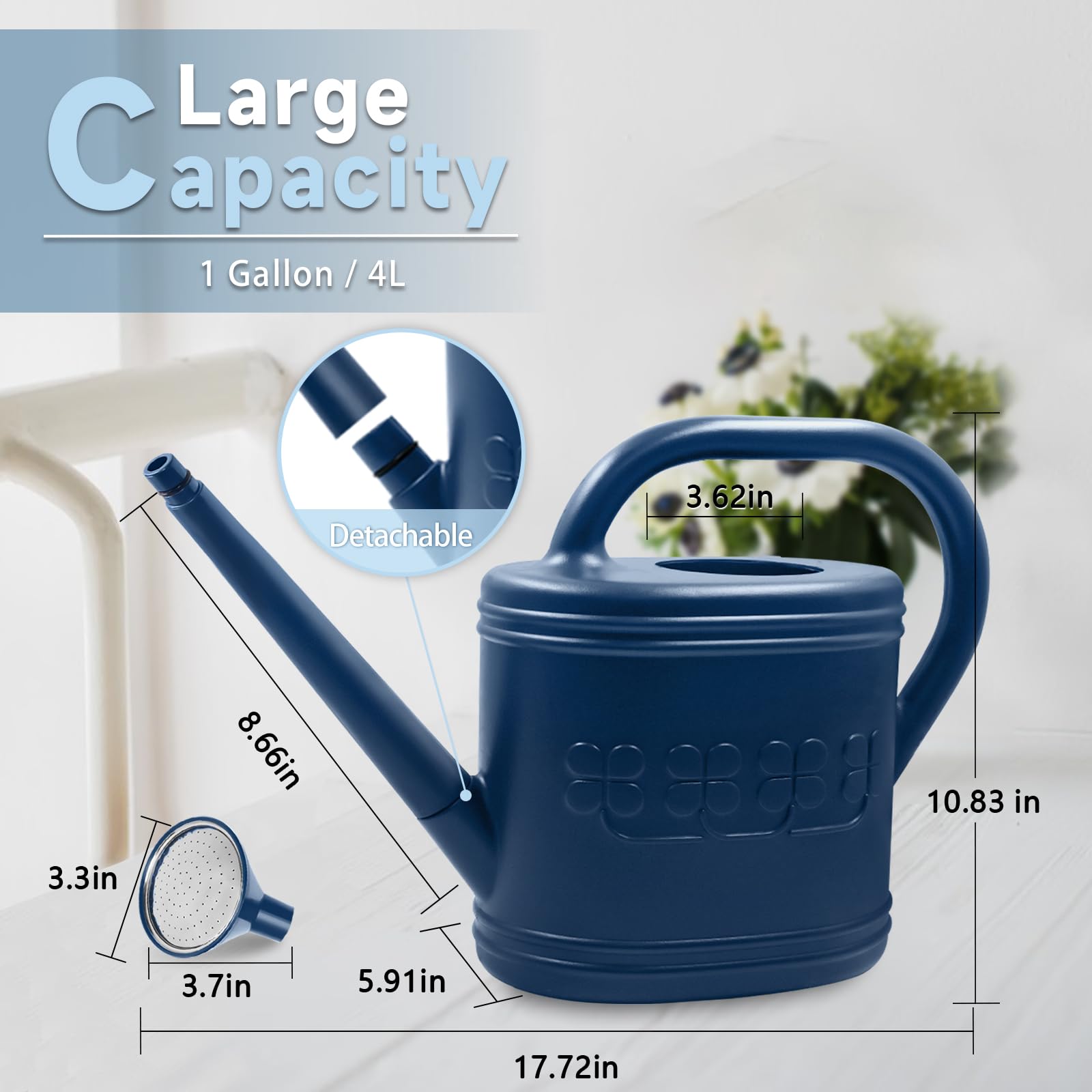 Giftsfaloy 1-gallon plastic watering can suitable for multiple plants