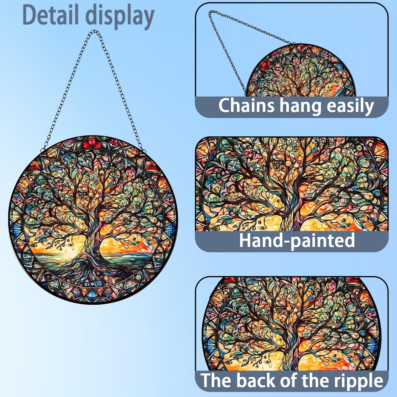 Giftway handmade glass Tree of Life suncatcher offers unique home decor