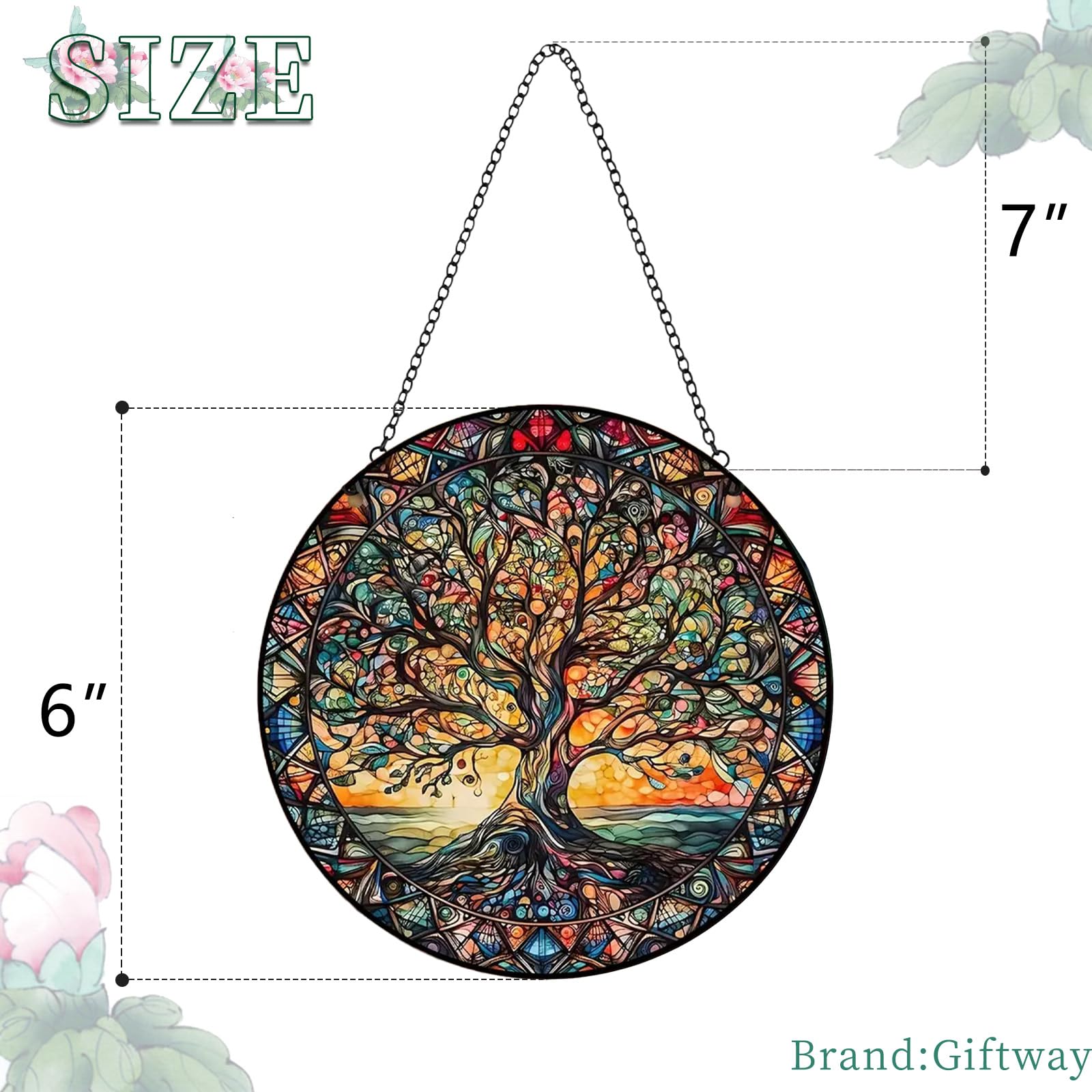 Giftway stained-glass Tree of Life artwork adds color to any room