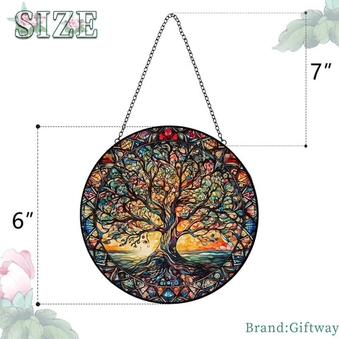 Giftway stained-glass Tree of Life artwork adds color to any room