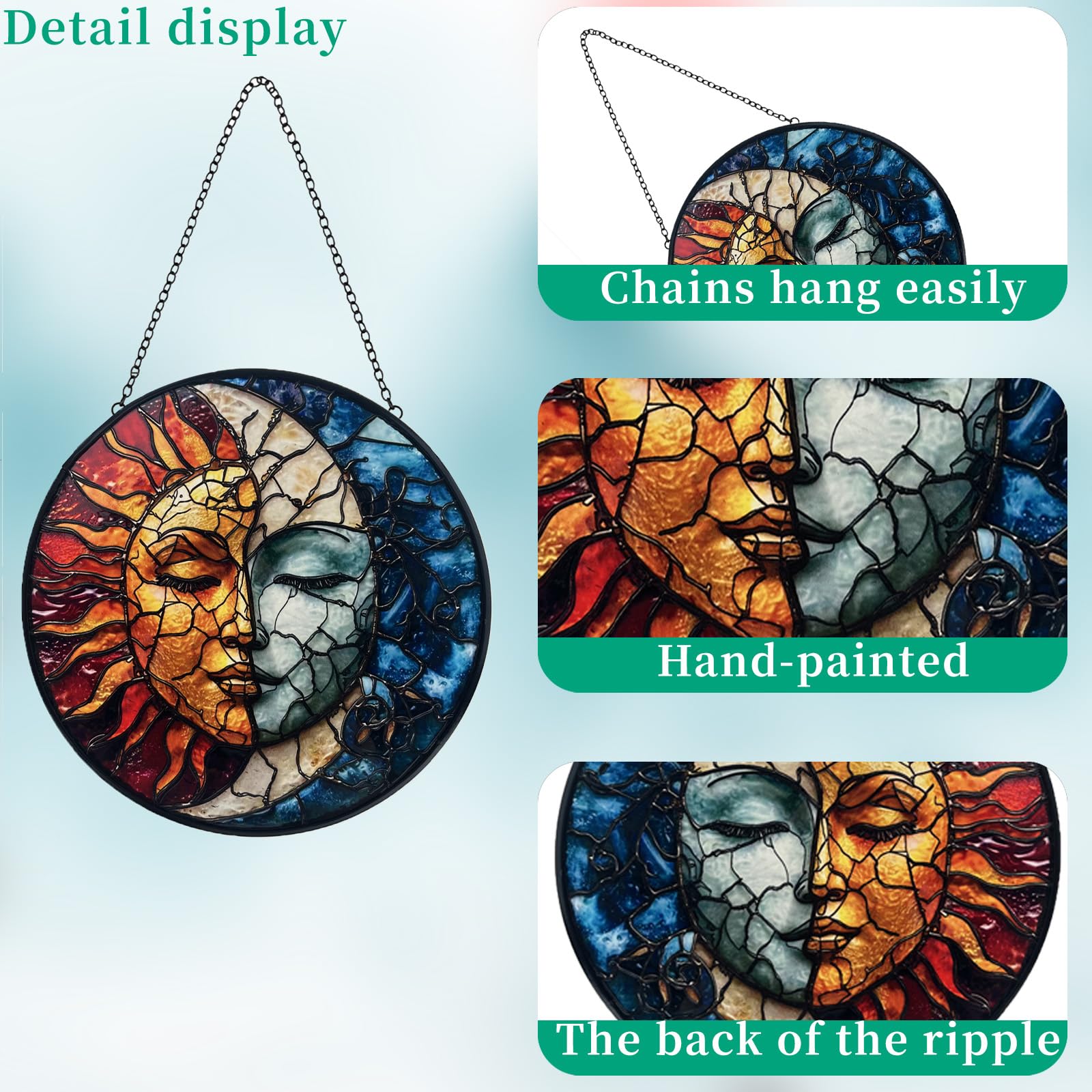 Giftway sun and moon decor brightens a garden window with a cheerful glow