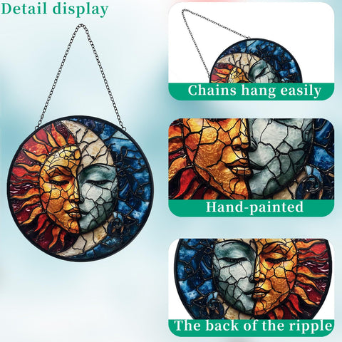 Giftway sun and moon decor brightens a garden window with a cheerful glow