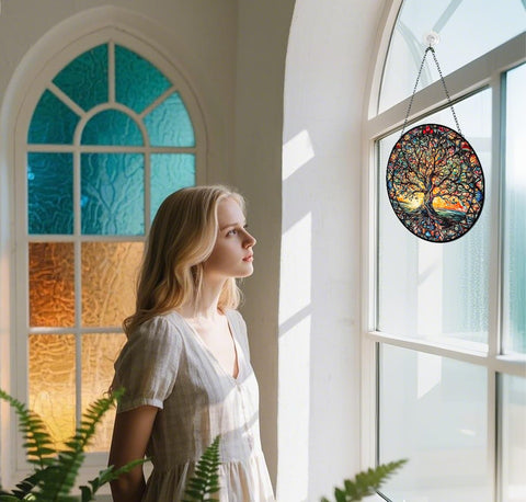 Giftway handcrafted glass hanging adds color and texture