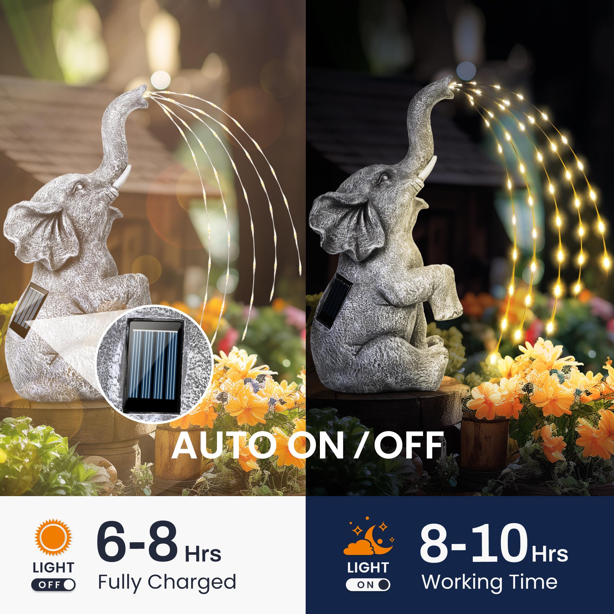 GIGALUMI water flow effect lights near pool or pond