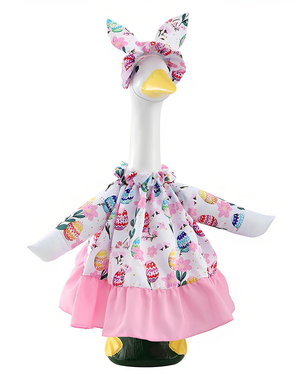 GigaCircle goose dress with egg pattern brightens spring garden decor.