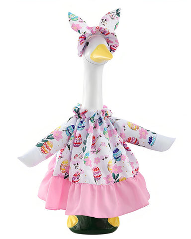 GigaCircle goose dress with egg pattern brightens spring garden decor.