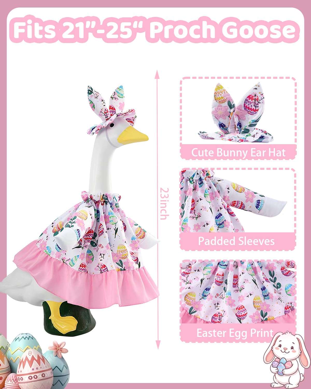 GigaCircle 23-inch goose outfit fits standard lawn geese securely.