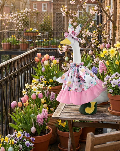GigaCircle vibrant egg and bunny print adds cheerful color to gardens.