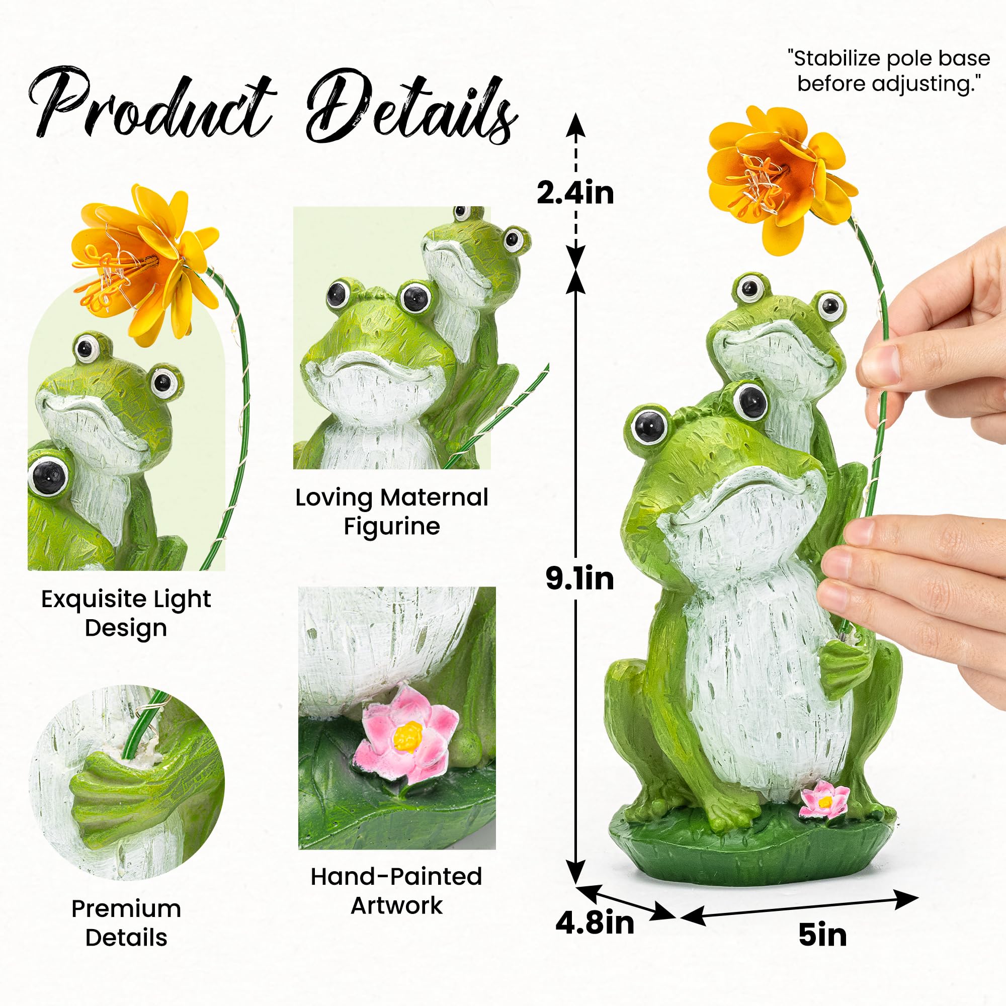 GIGALUMI mother-and-baby frog garden sculpture highlights a tender design for garden display.