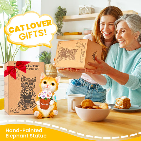 GIGALUMI solar panel cat figure image: easy maintenance with solar-powered lighting