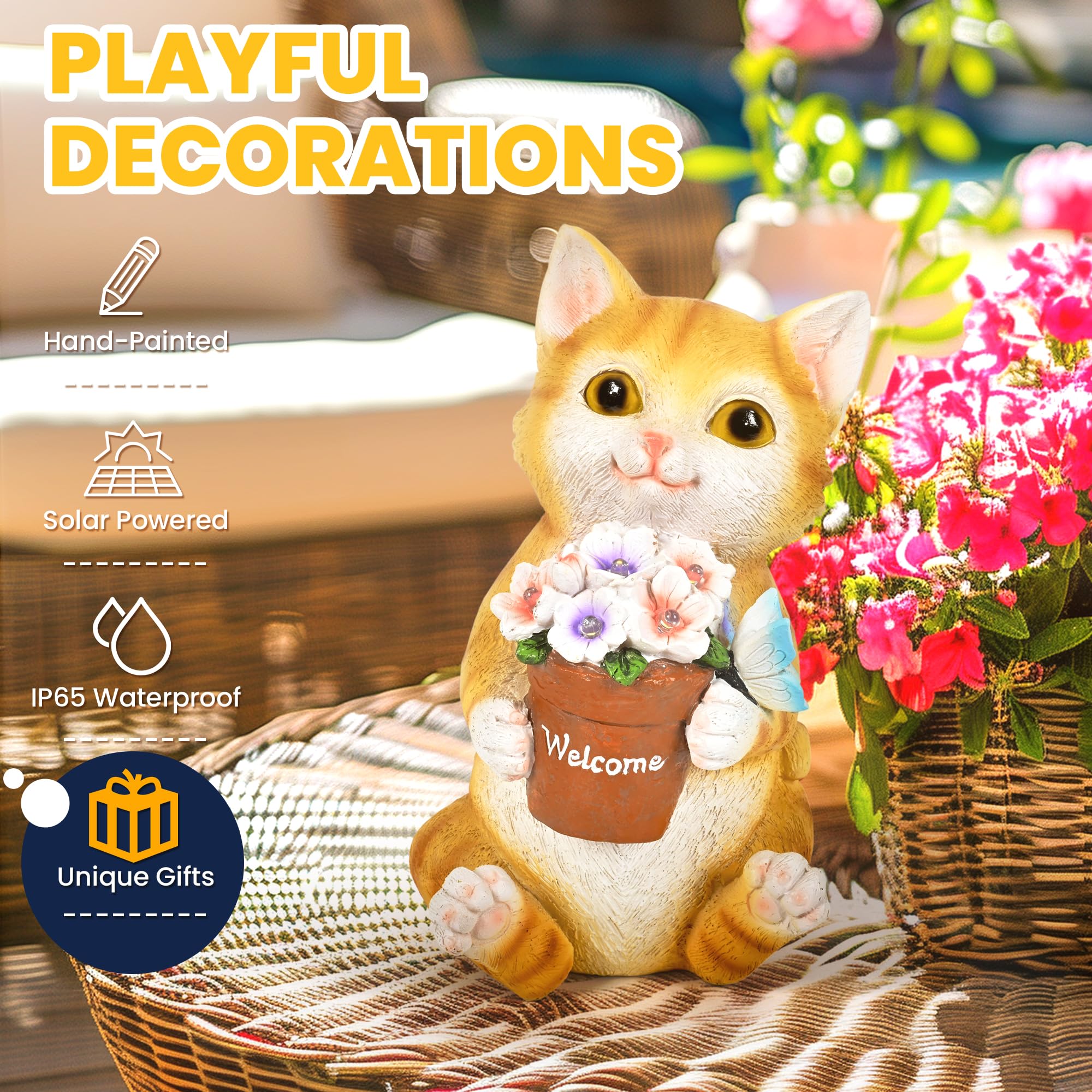 GIGALUMI window-sill cat flowerpot image: versatile display for indoor or outdoor use