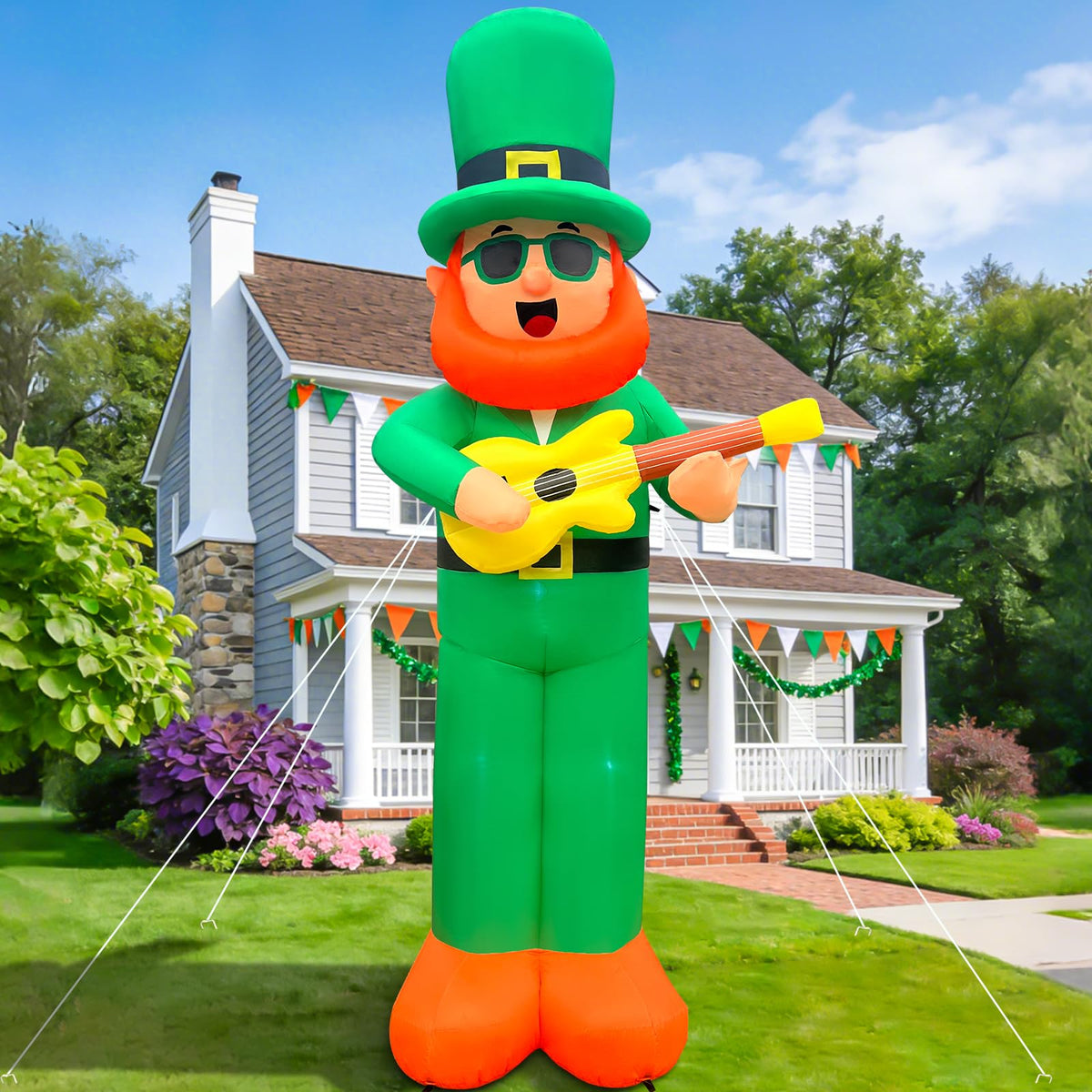 GIGLIM 10ft St Patrick's Day inflatable with guitar boosts outdoor visibility