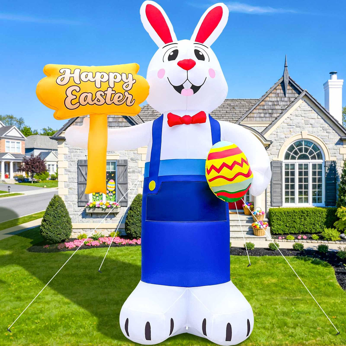 GigLIM 12ft Easter Bunny inflatable, front view highlighting standout yard appeal and playfulness