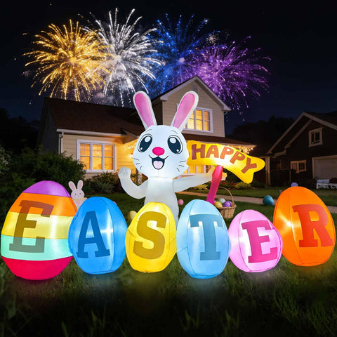 GIGLIM Easter bunny display ideal for yards, parks, and parties.