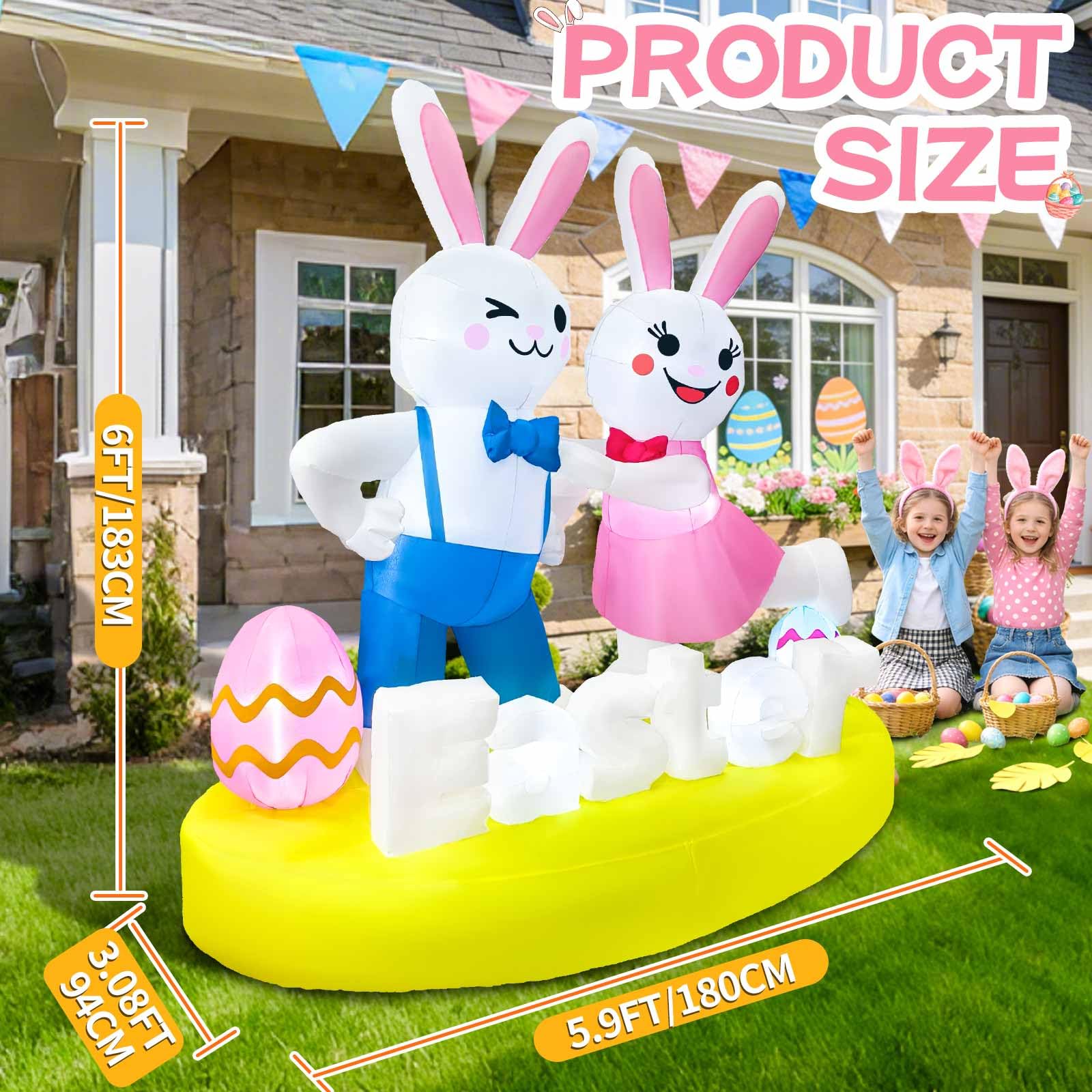 GIGLIM dancing bunny inflatable adds playful charm to your garden display