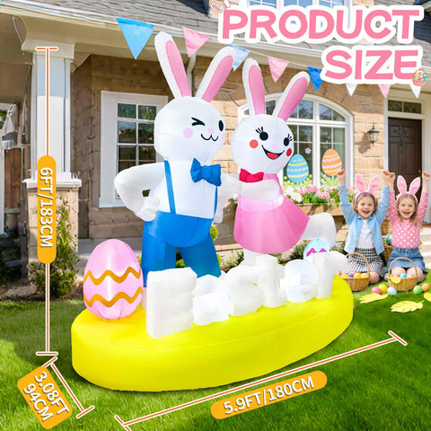 GIGLIM dancing bunny inflatable adds playful charm to your garden display