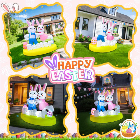 GIGLIM Easter inflatable with LED lights enhances after-dark visibility
