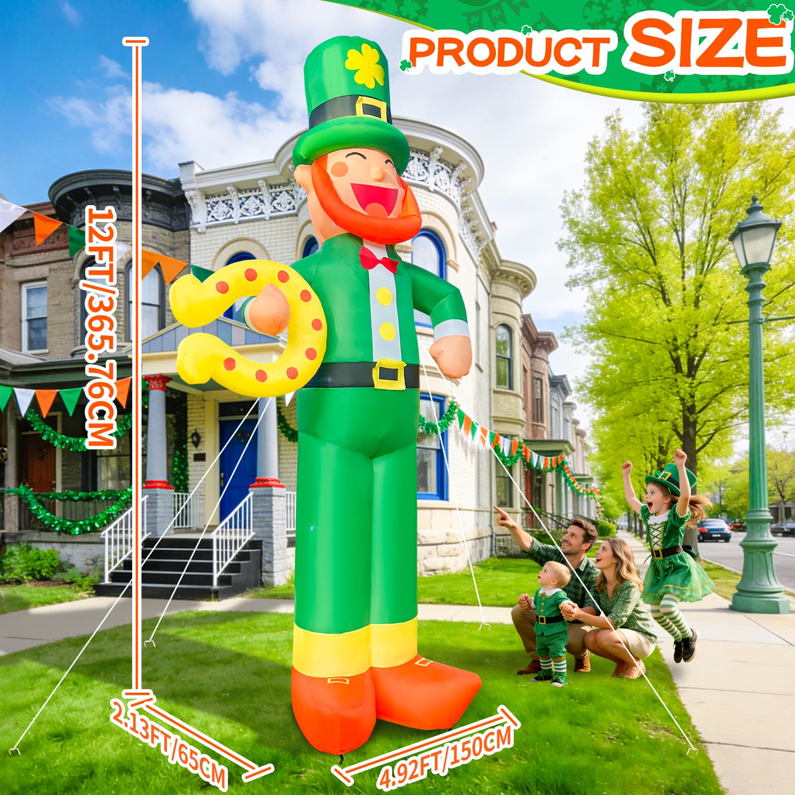 GIGLIM leprechaun holds a golden horseshoe in close-up
