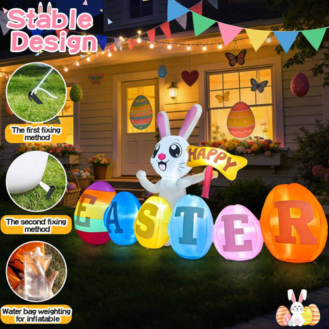 GIGLIM eight ground stakes and ropes keep the inflatable stable outdoors.
