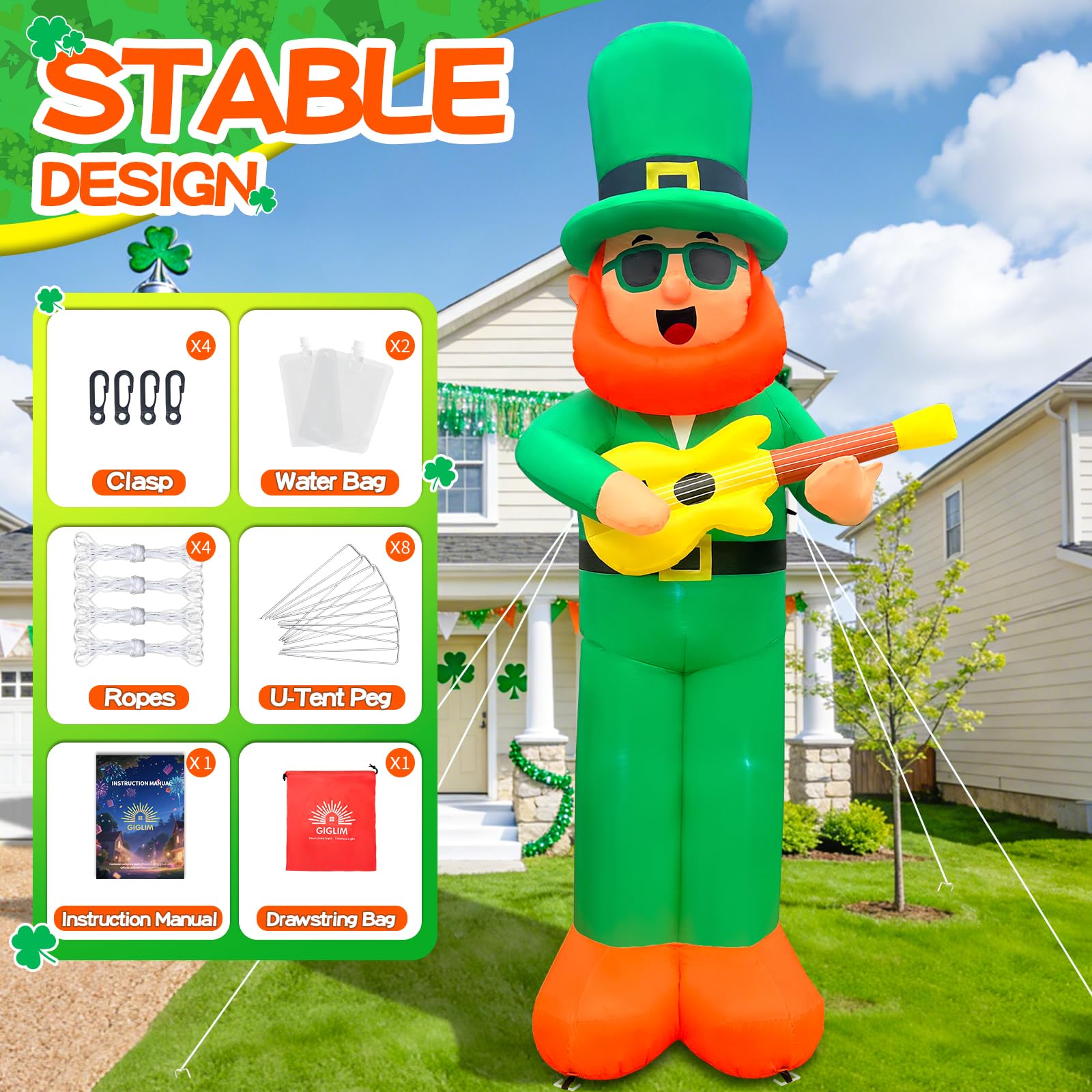 GIGLIM upgraded stakes and nylon ropes keep the display secure outdoors