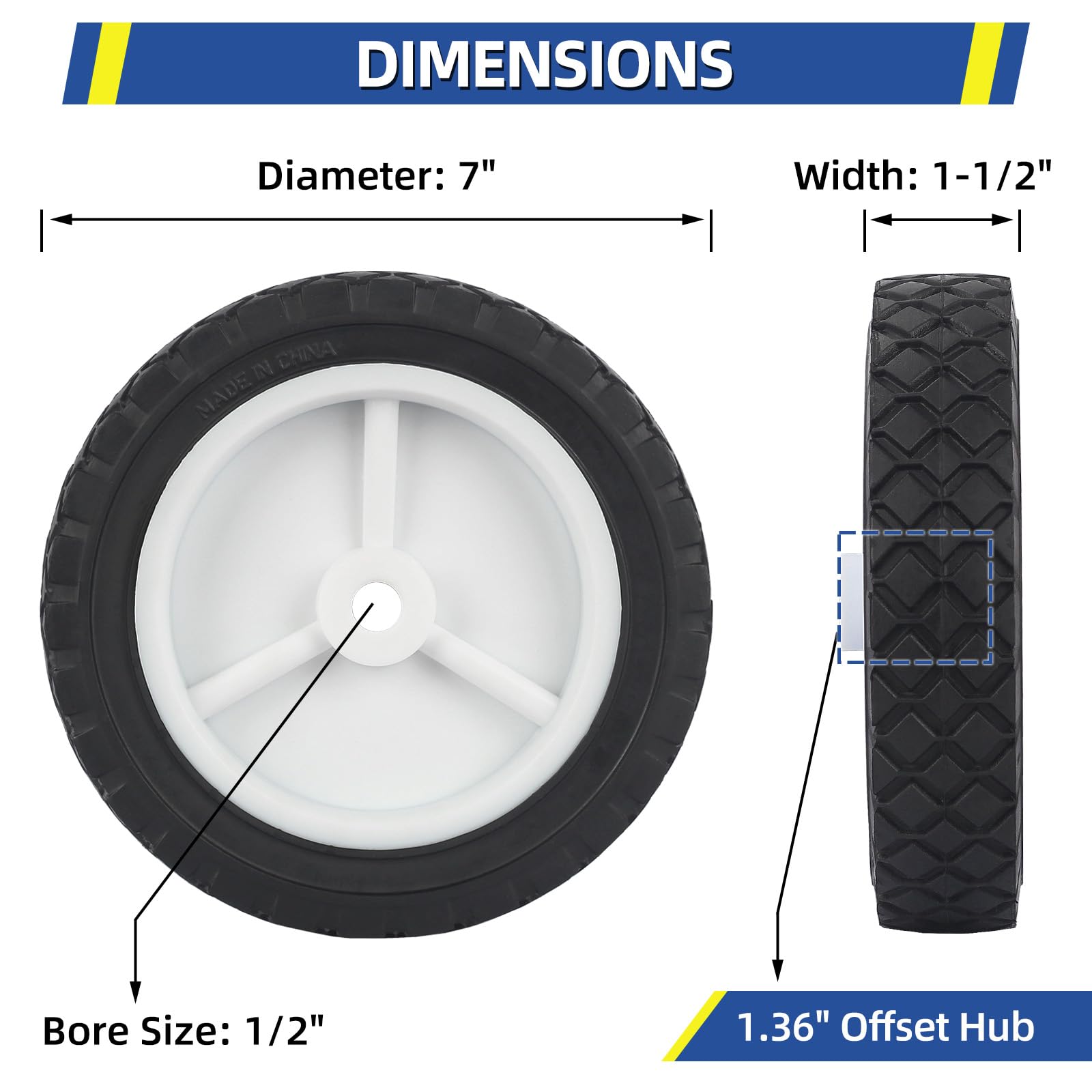 GIGOOL replacement wheel with half-inch bore for universal trolley fit.