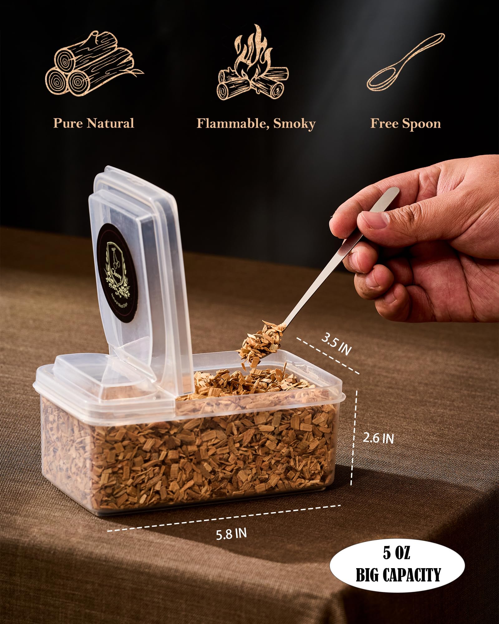 GIHOP 5oz cherry wood chips box ready for bar setup