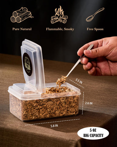 GIHOP 5oz cherry wood chips box ready for bar setup